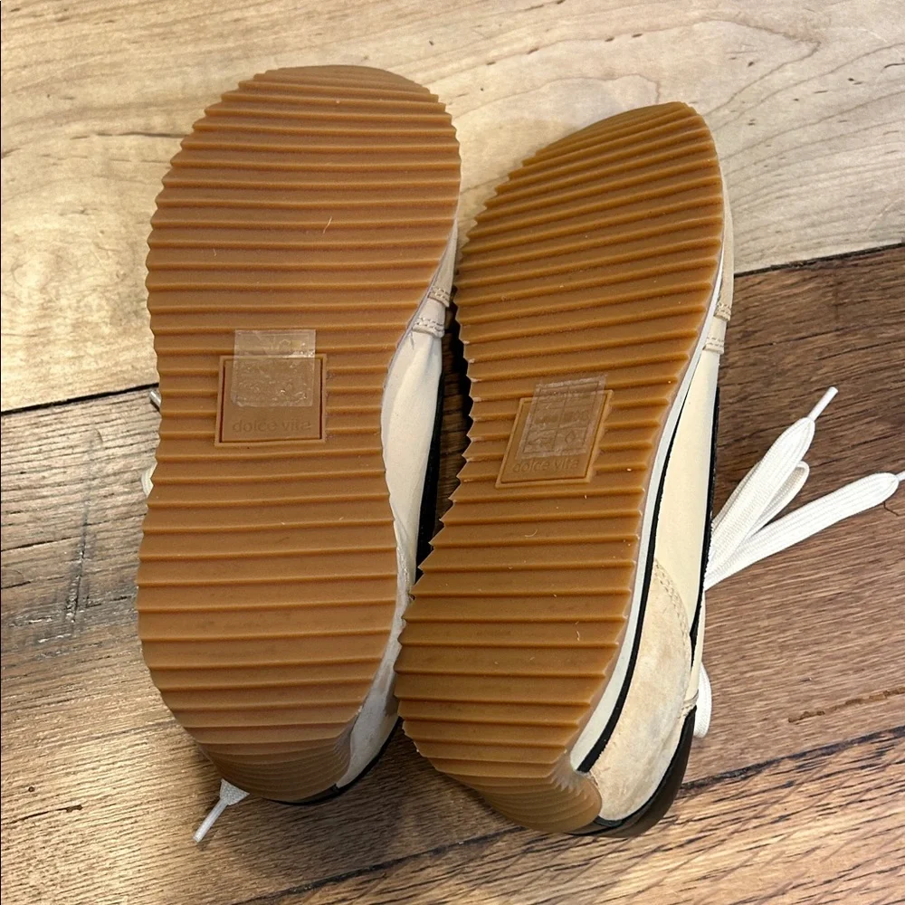 Dolce Vita Beige and Black Athletic Shoes